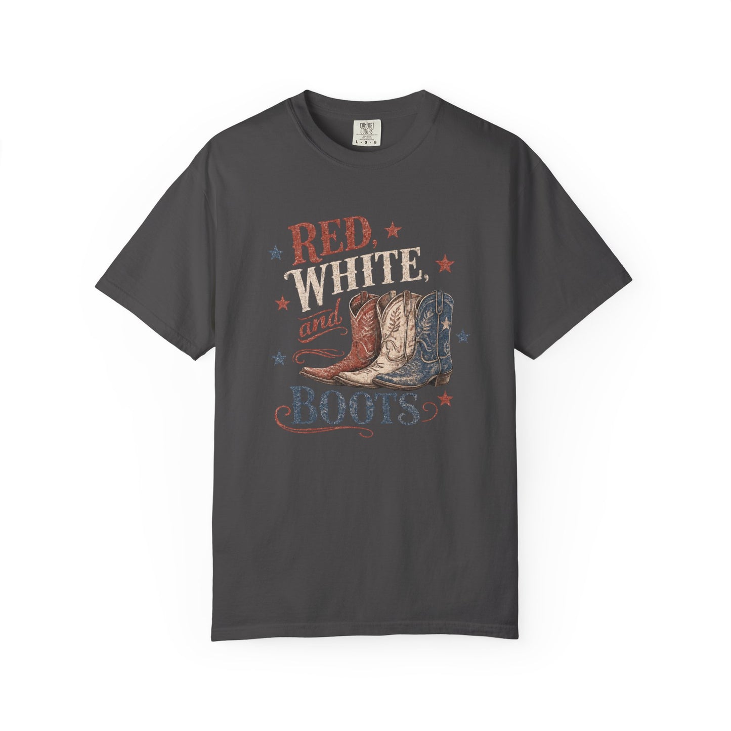 Red White and Boots Vintage Western Graphic Tee