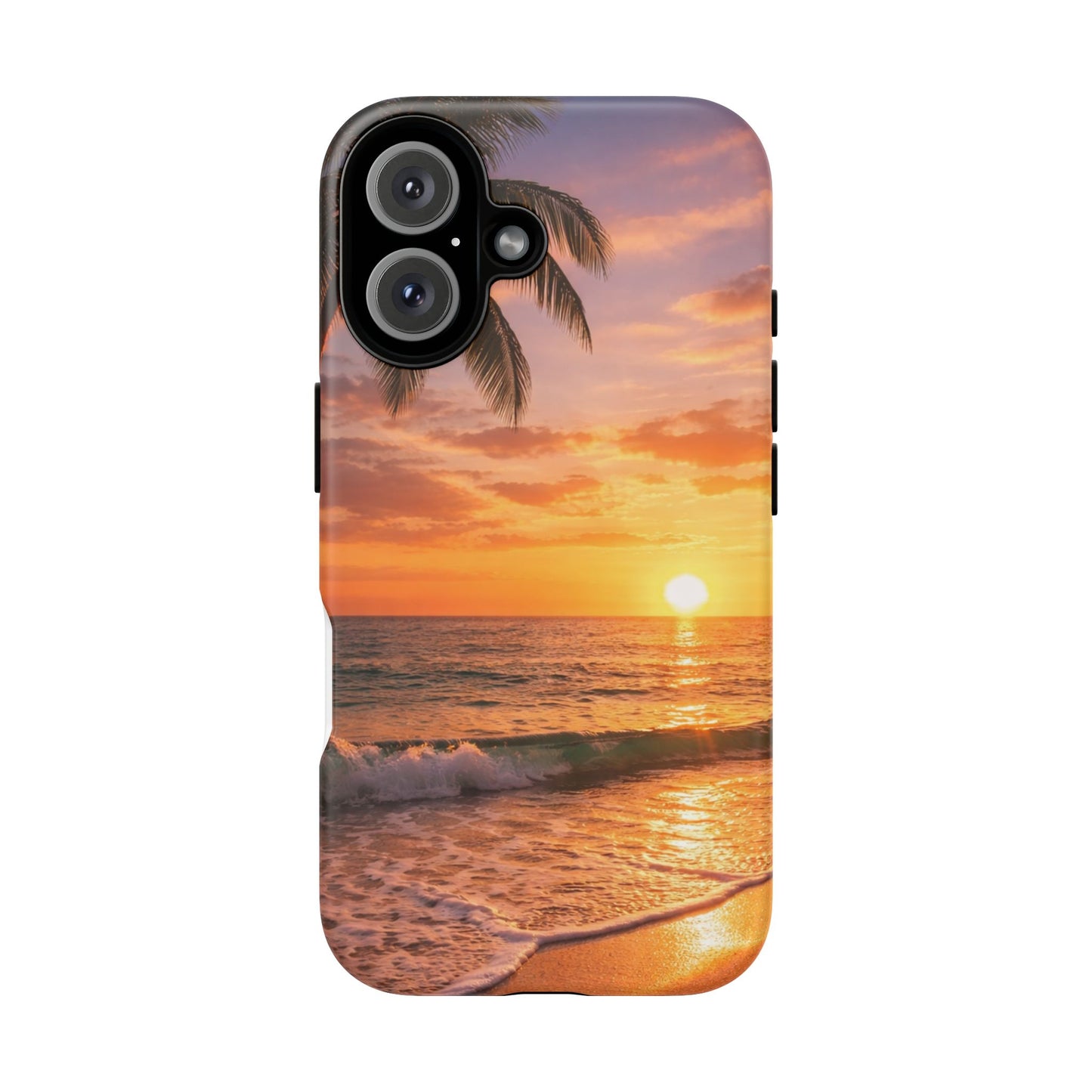 Golden Hour Beach Case — Tropical Palm Sunset Protective Case