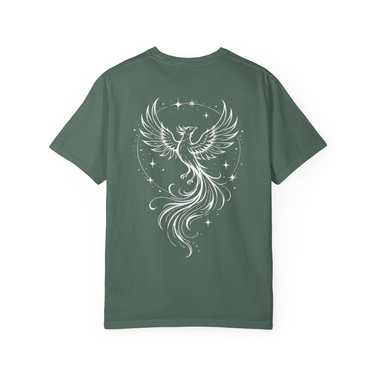 White RISE Phoenix Halo Graphic Tee • Vintage Washed Shirt • Streetwear Comfort Colors 1717 • Wild Reed