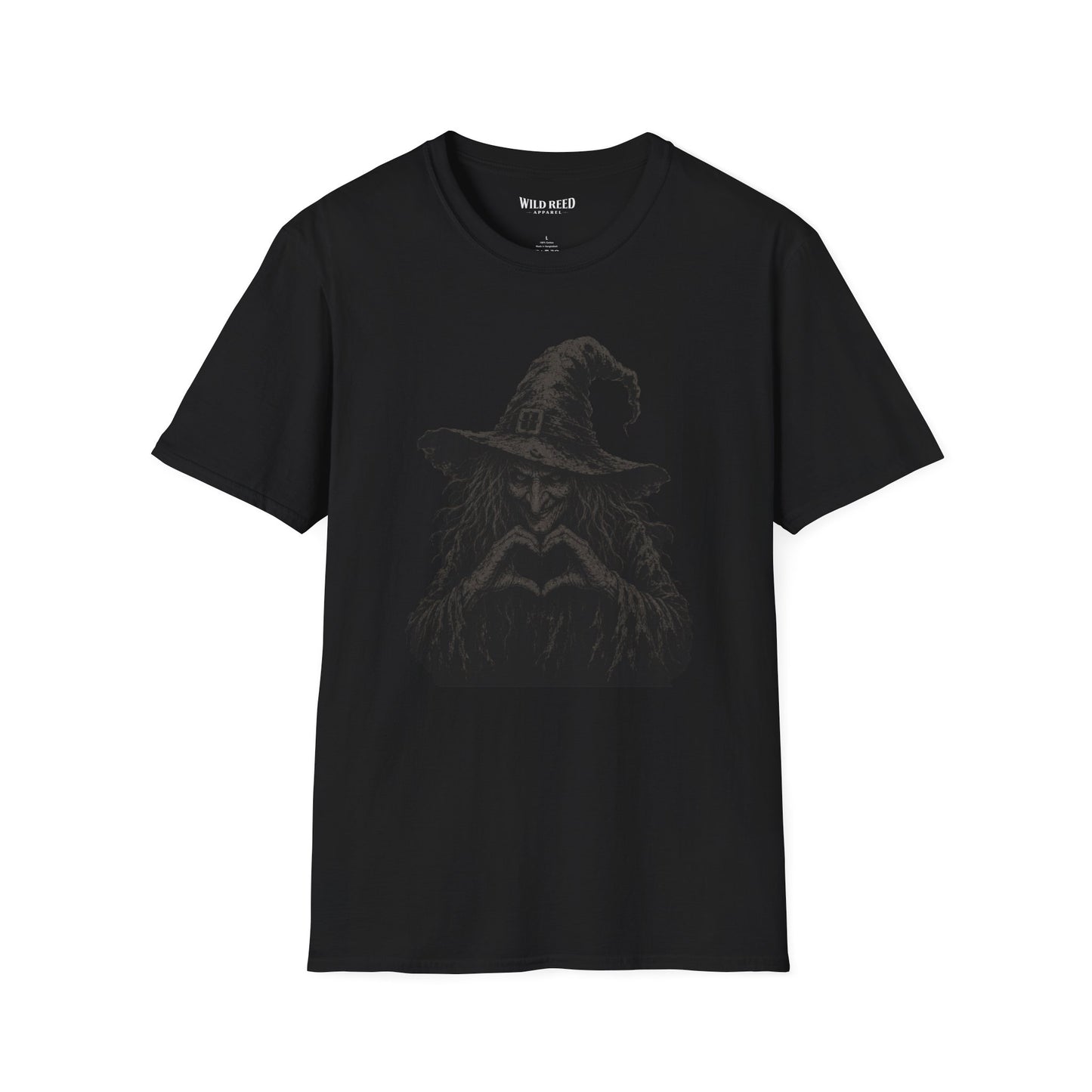 Creepy Witch Heart Hands Stealth Black-on-Black Graphic Tee