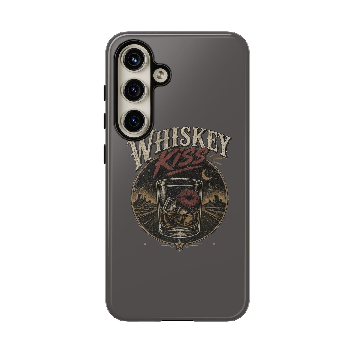 Whiskey Kiss Western Phone Case, Country iPhone & Samsung Case, Rustic Cowgirl or Cowboy Phone Case, Whiskey Lover Gift, Matte or Glossy