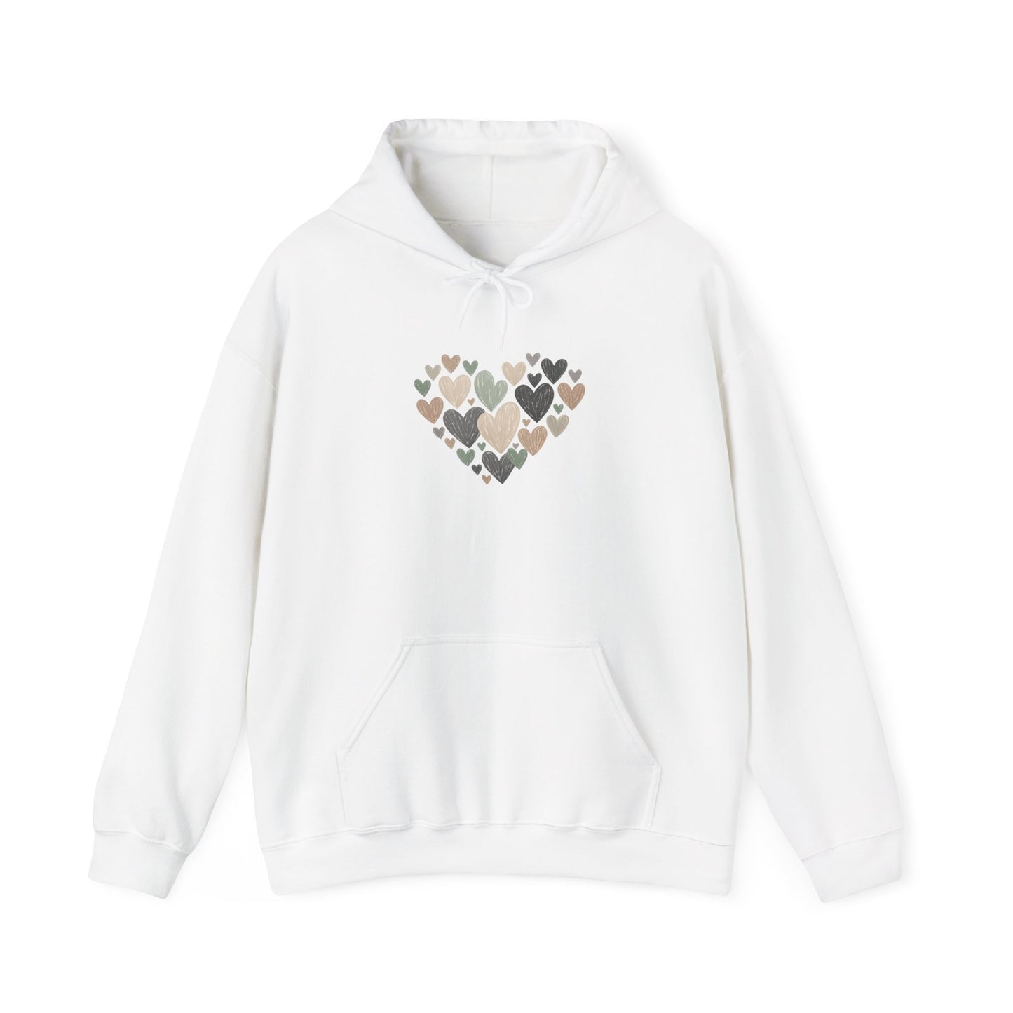 Imperfect Heart Hoodie | Bold Heart Cluster Graphic Hoodie | Minimalist Heart Sweatshirt