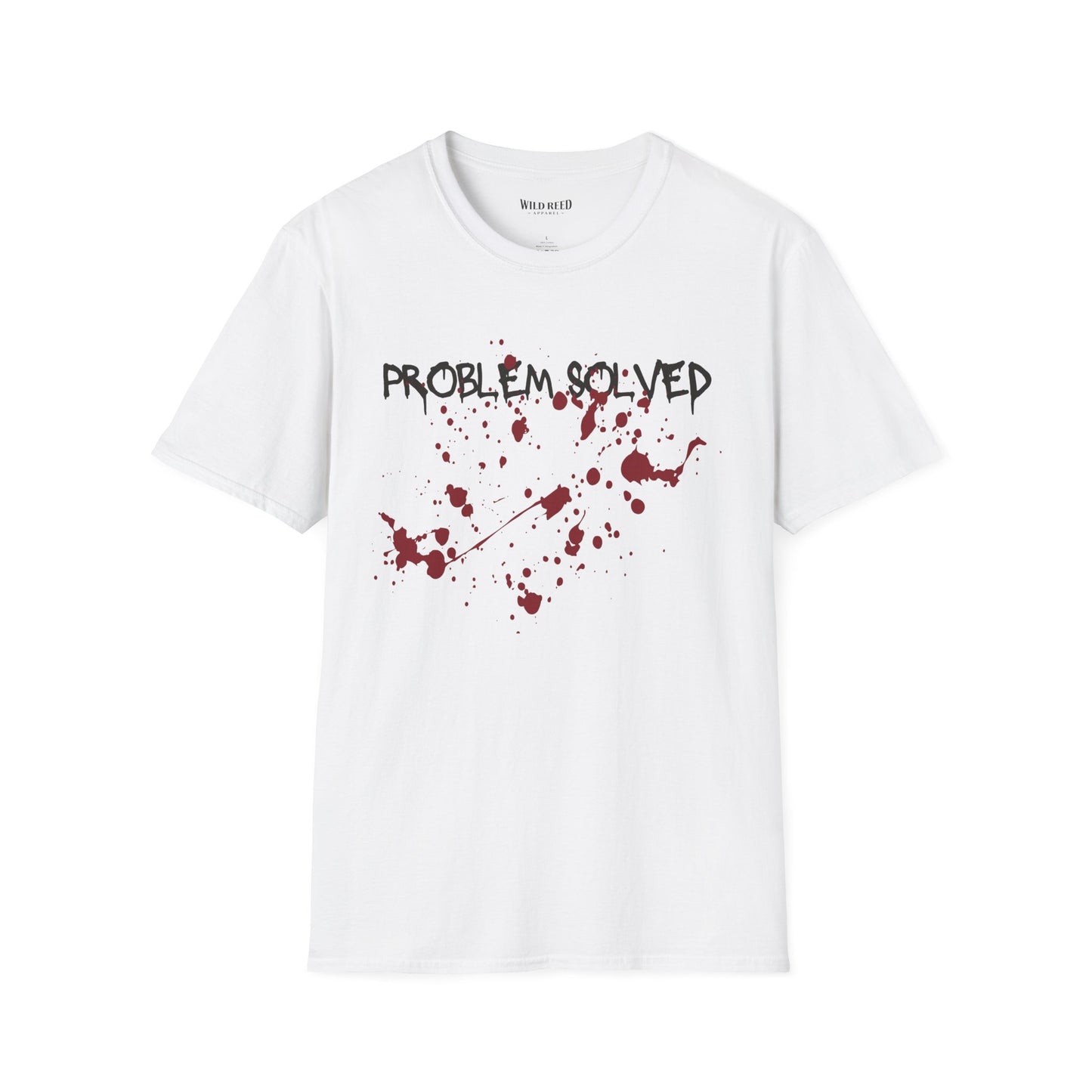 Problem Solved T-Shirt – Dark Humor Splatter Graphic Tee