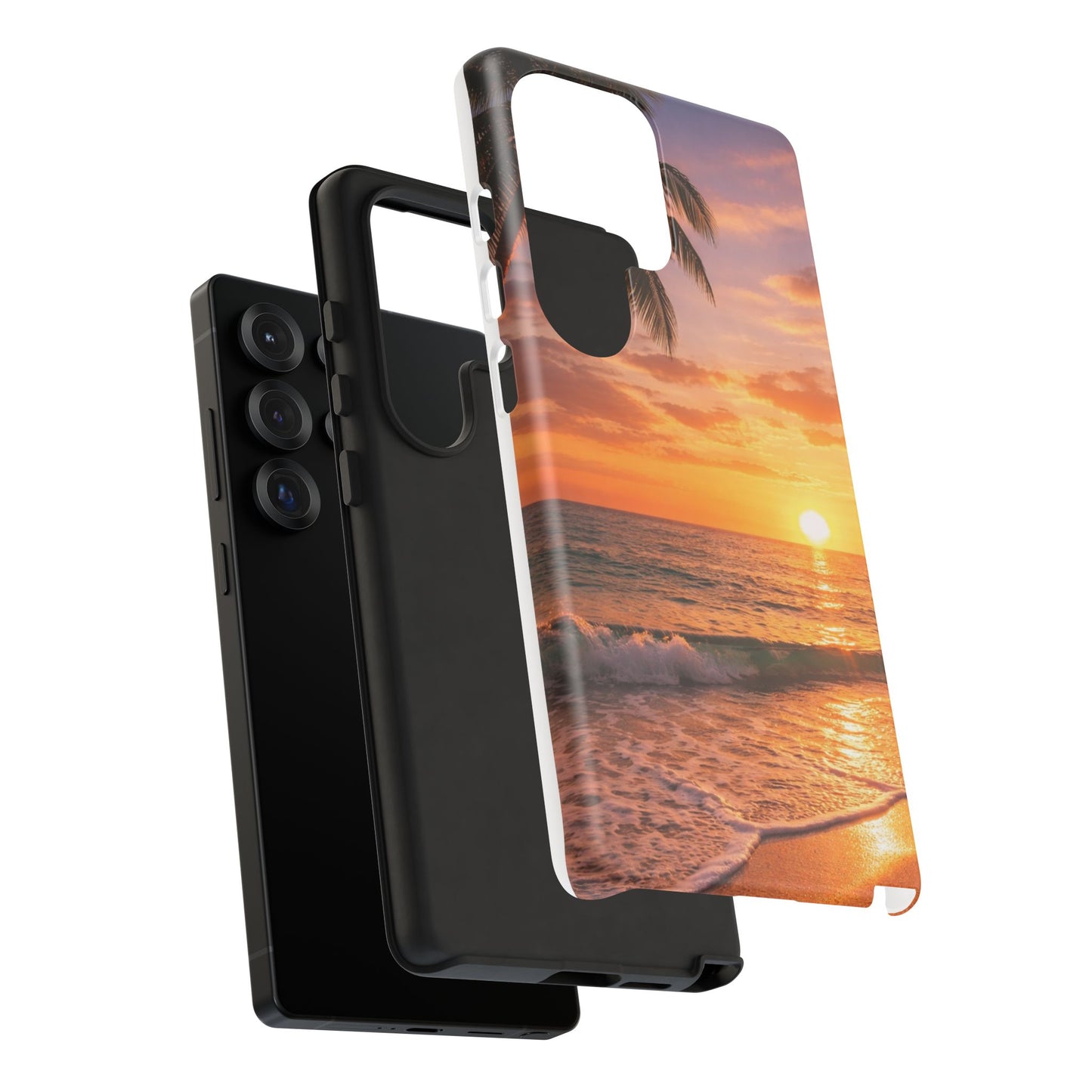 Golden Hour Beach Case — Tropical Palm Sunset Protective Case