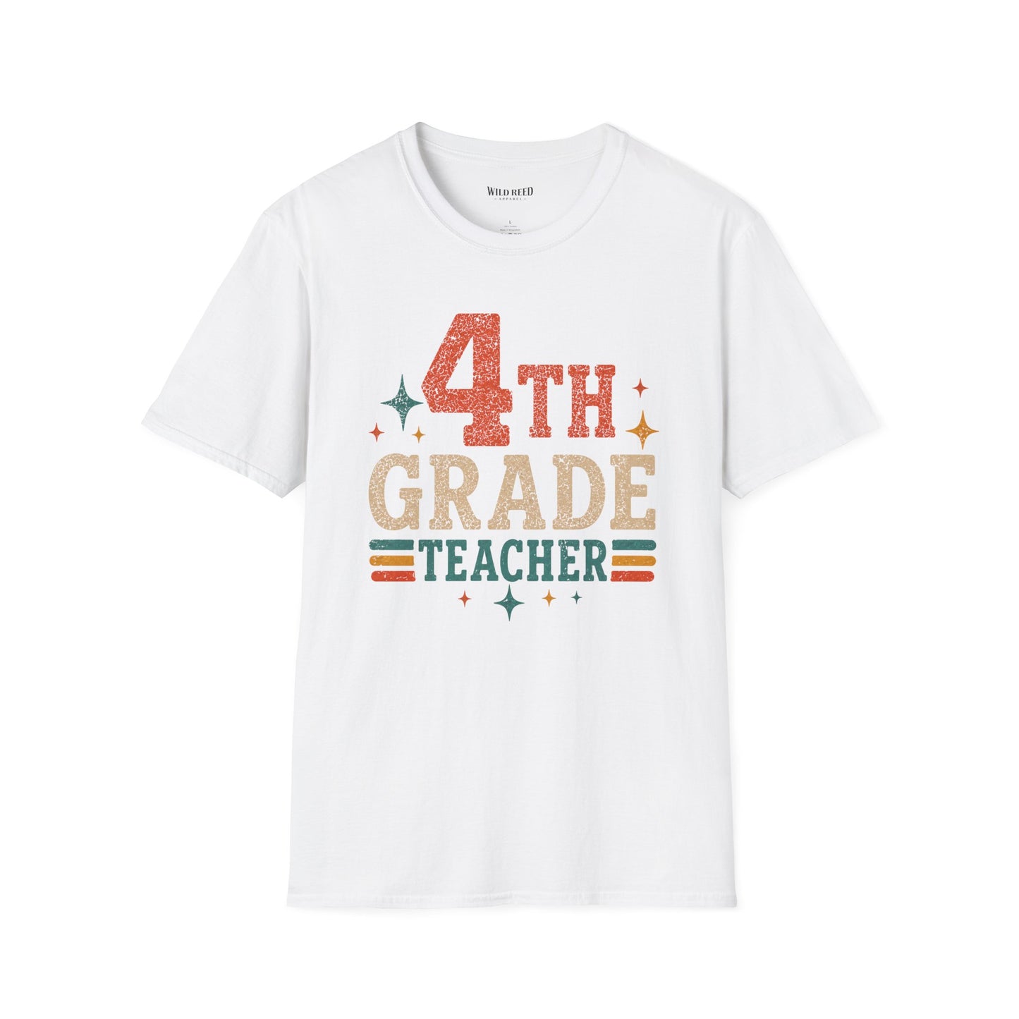 4th Grade Teacher Shirt | Back to School Teacher Tee | Retro Grade Level Graphic T-Shirt