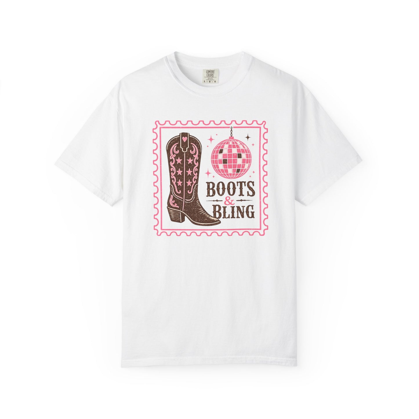 Boots & Bling T-Shirt – Western Cowgirl Disco Grafik-T-Shirt