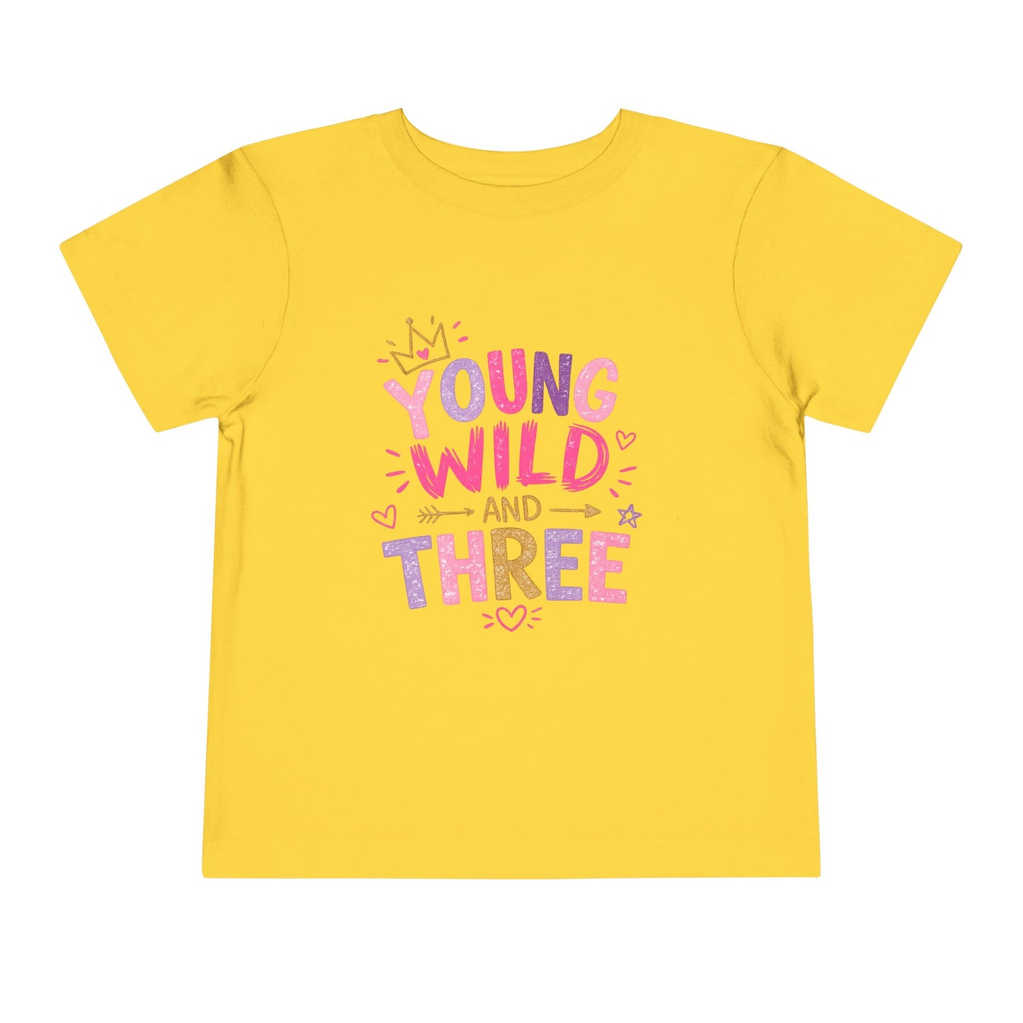 Young Wild and Three Birthday Shirt for Girls | Pink Third Birthday Tee