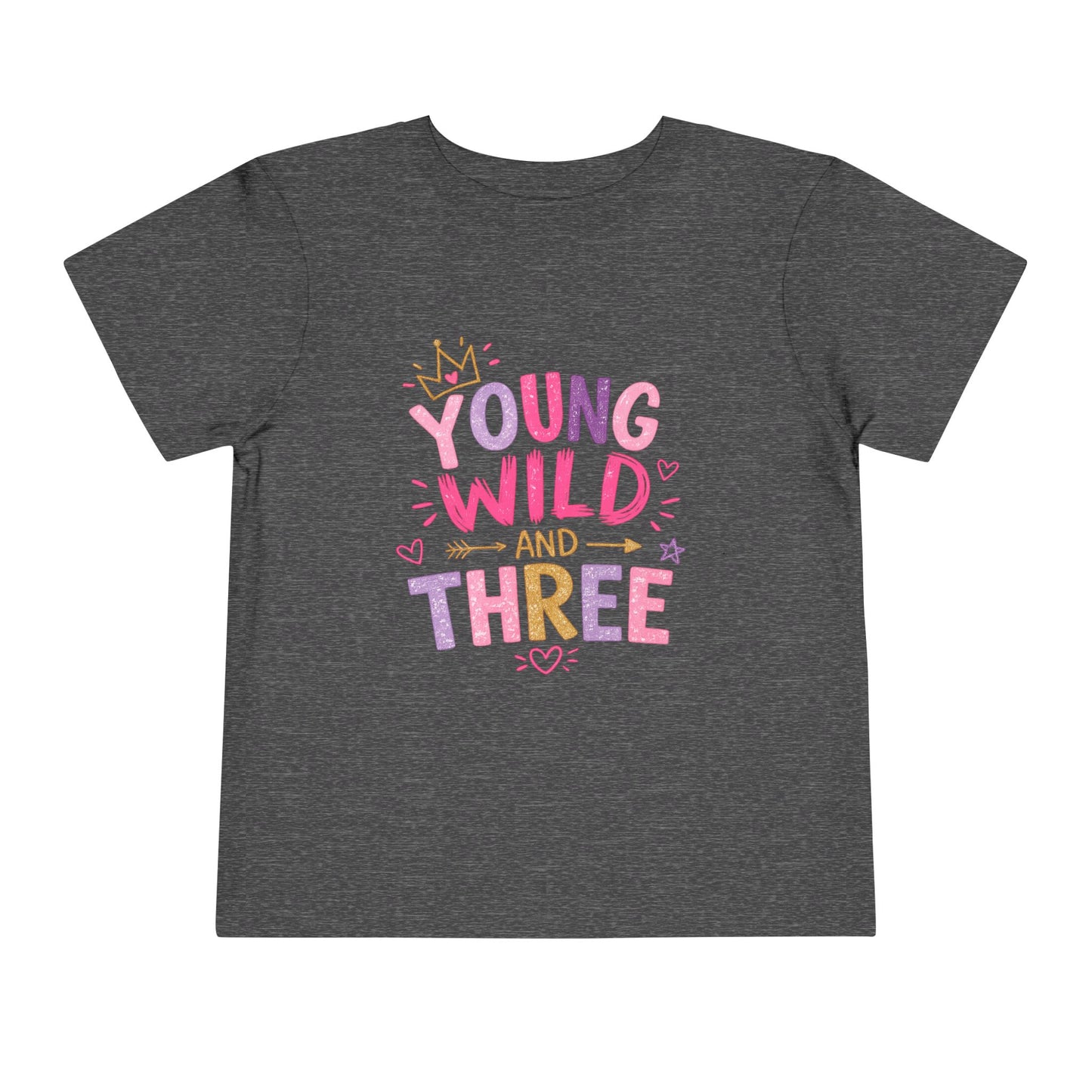 Young Wild and Three Birthday Shirt for Girls | Pink Third Birthday Tee