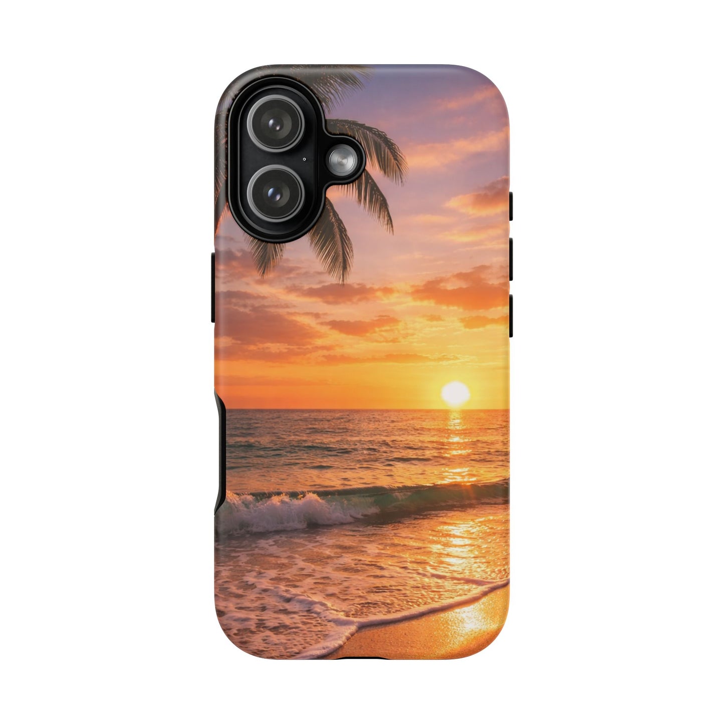 Golden Hour Beach Case — Tropical Palm Sunset Protective Case