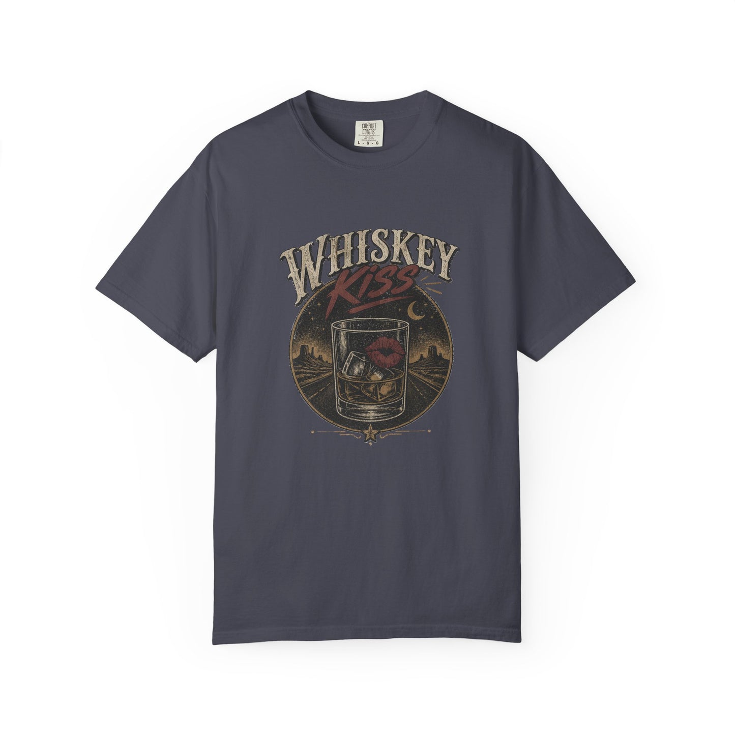 Whiskey Kiss Vintage Graphic T-Shirt – Distressed Retro UnisexTee
