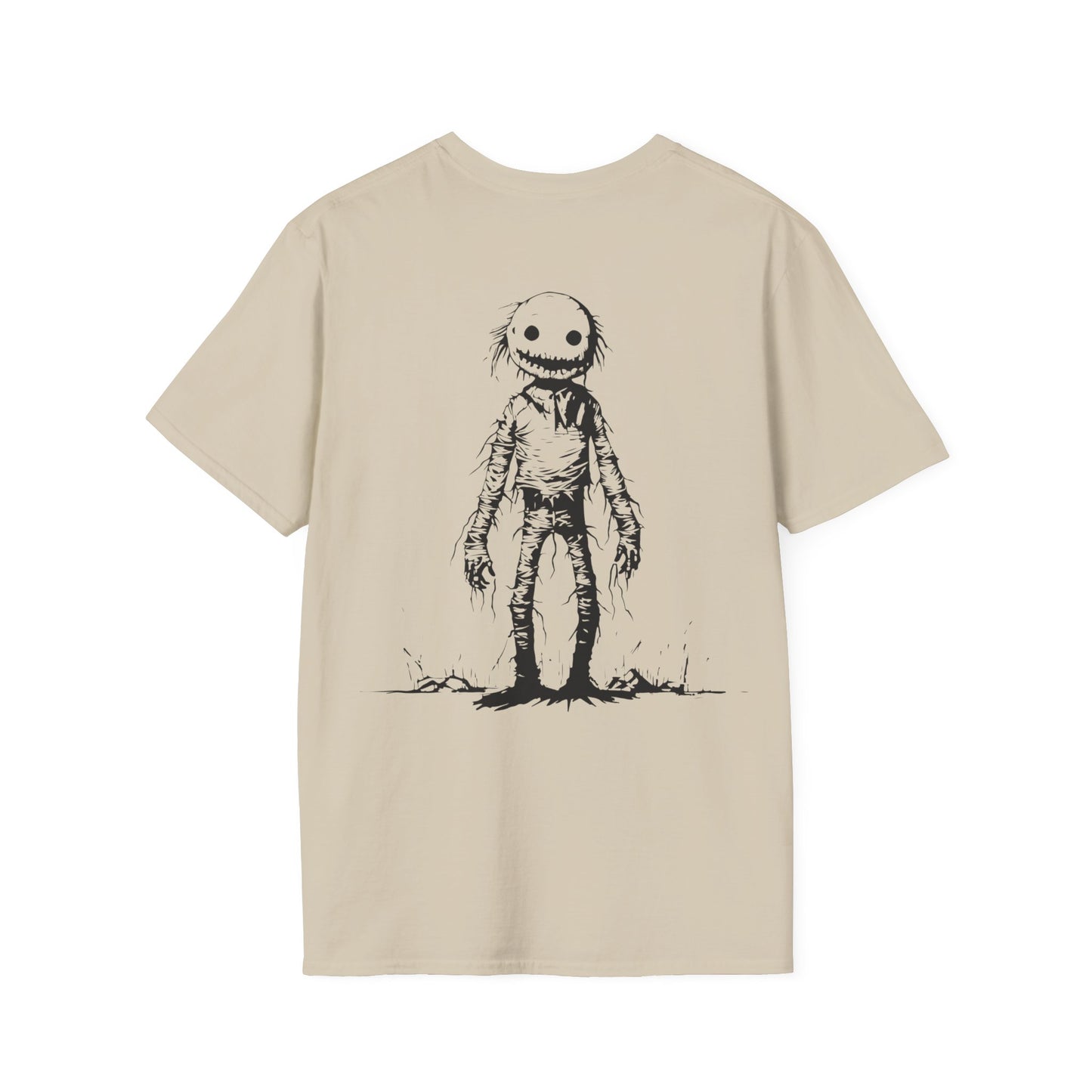 Wild Reed Apparel Creepy Monster Halloween Shirt | Vintage Horror Graphic Tee | Double-Sided Spooky Season T-Shirt