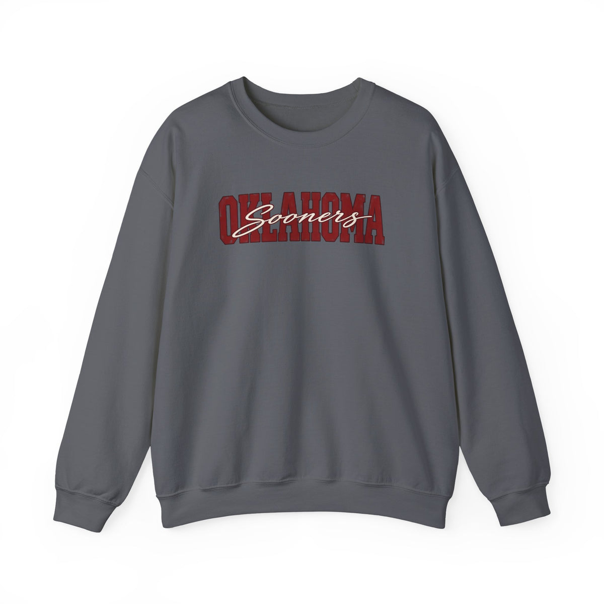 Oklahoma Vintage Collegiate Crewneck Sweatshirt | Crimson Game Day Pullover
