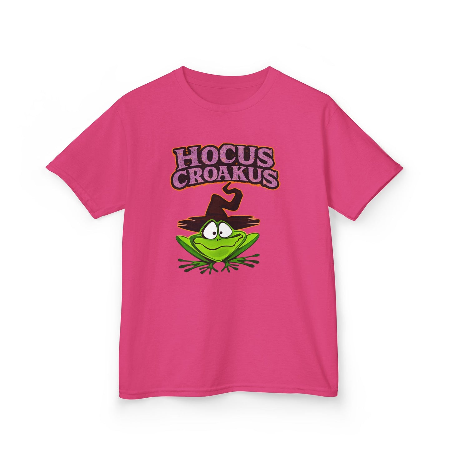 Hocus Croakus Frog Kids T-Shirt | Cute Halloween Frog Youth Graphic Tee for Boys & Girls