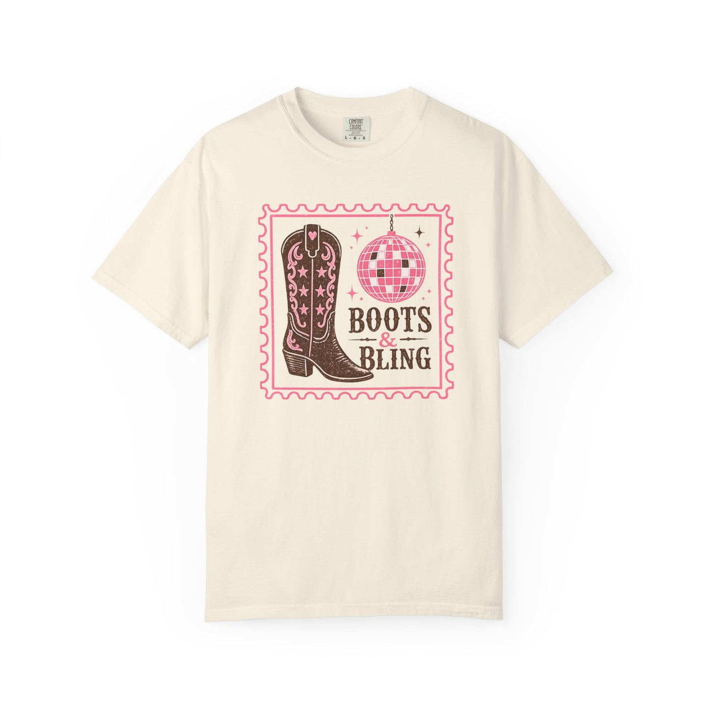 Boots & Bling T-Shirt – Western Cowgirl Disco Grafik-T-Shirt