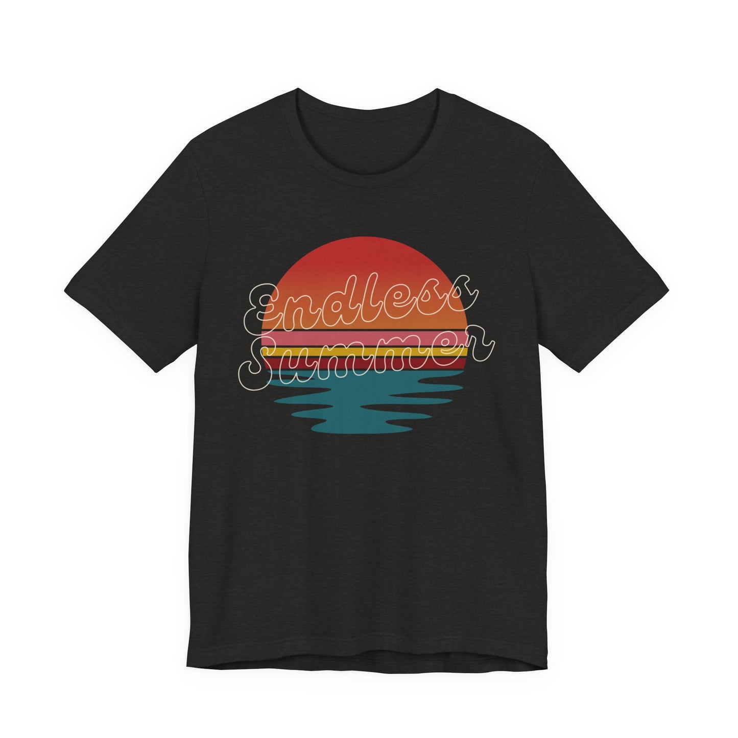 Endless Summer Shirt, Beach Graphic Tee, Coastal Summer Shirt, Retro Sunset T-Shirt, Urlaub Outfit, Bella+Canvas 3001 Shirt, Unisex T-Shirt