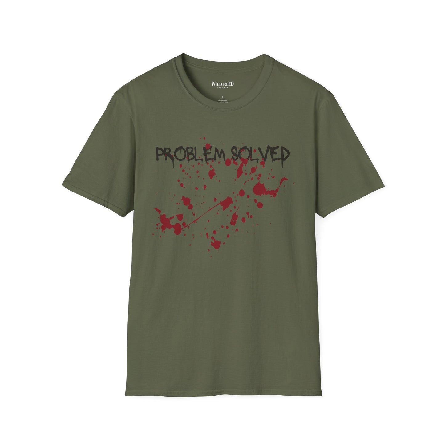Problem Solved T-Shirt – Dark Humor Splatter Graphic Tee