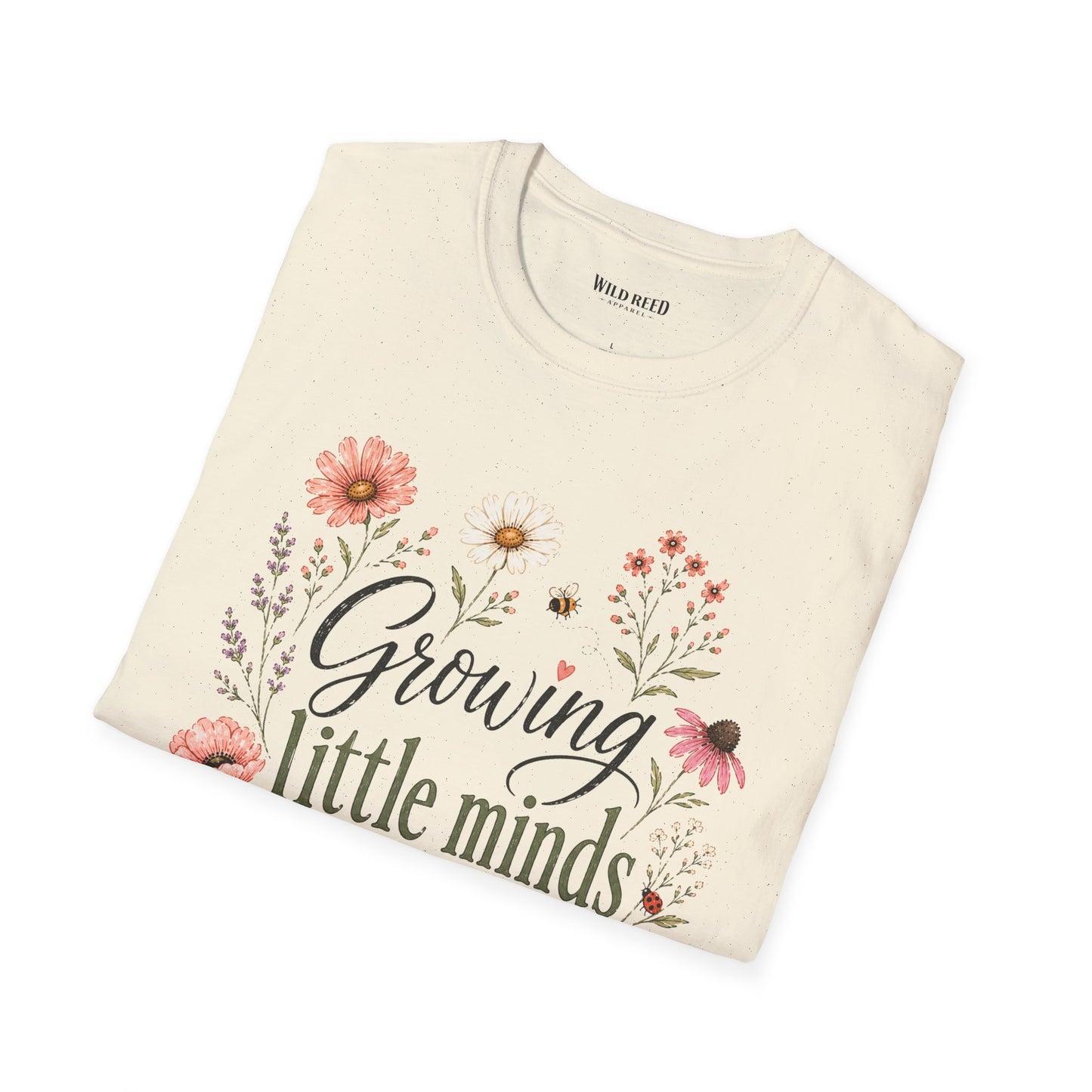 Growing Little Minds Shirt | Teacher Tee | Floral Back to School Graphic T-Shirt