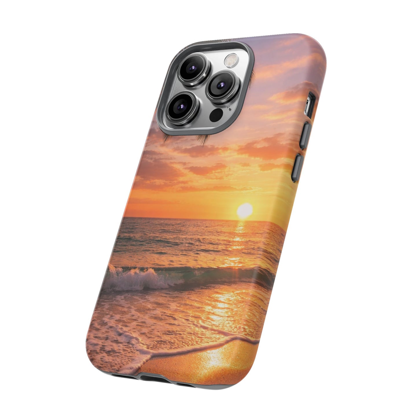 Golden Hour Beach Case — Tropical Palm Sunset Protective Case