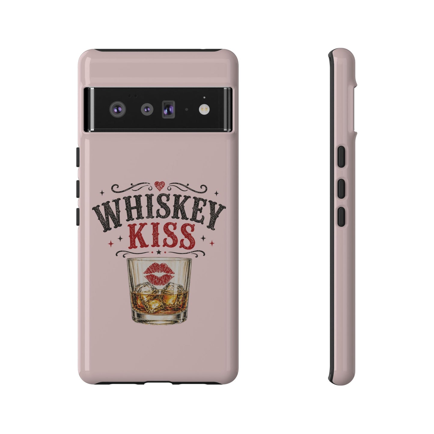Whiskey Kiss Phone Case, Western Cowgirl Phone Case, Country Girl iPhone & Samsung Case, Cute Whiskey Lover Gift, Matte or Glossy