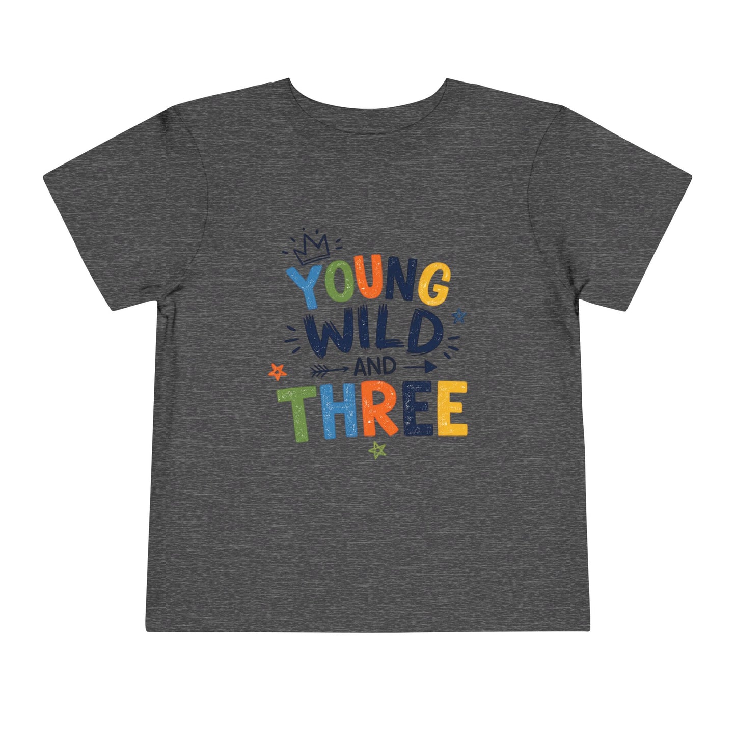 Young Wild and Three Birthday Shirt for Boys | Blue Third Birthday Tee