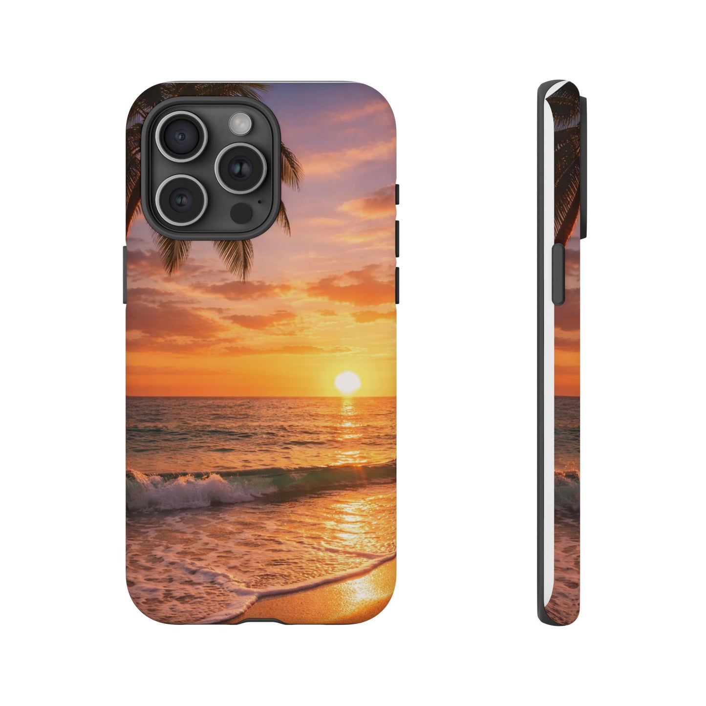 Golden Hour Beach Case — Tropical Palm Sunset Protective Case