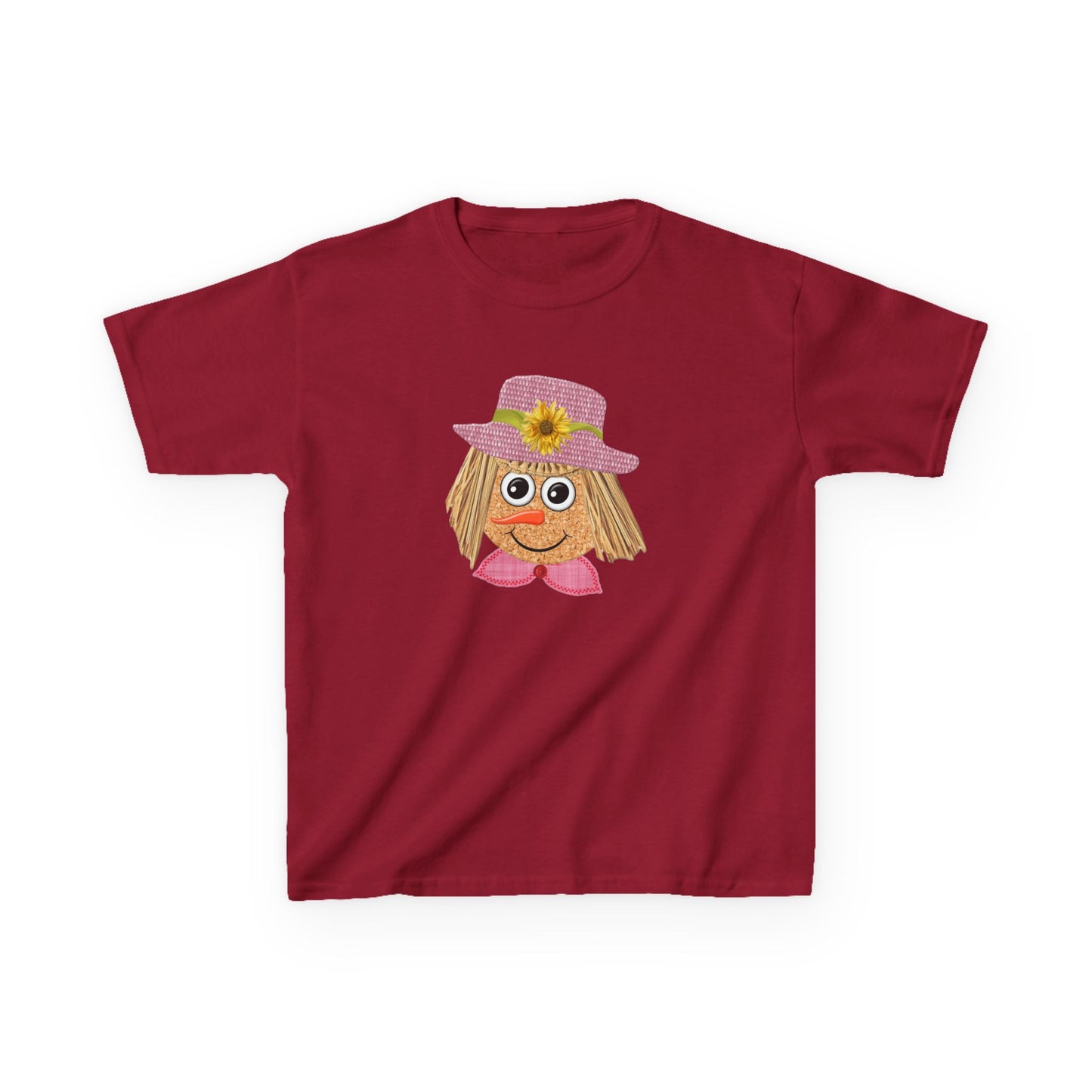 Cute Scarecrow Girl Kids Halloween T-Shirt