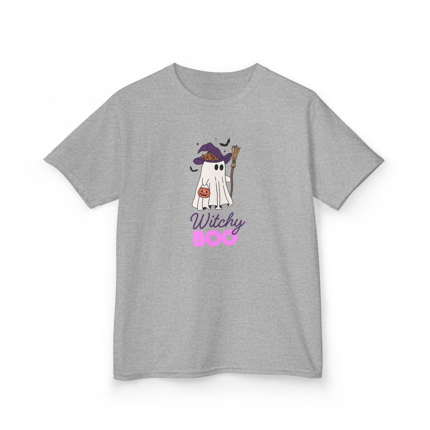 Witchy Boo Kids T-Shirt | Cute Halloween Ghost Youth Graphic Tee for Boys & Girls