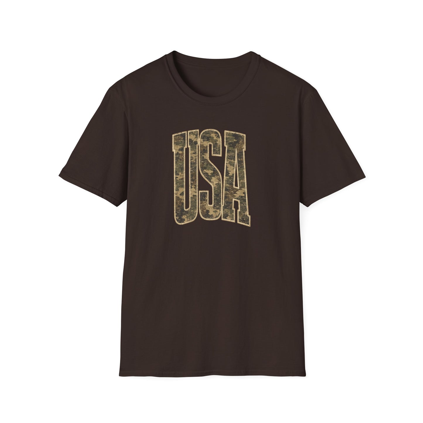 USA Vintage Camo Graphic T-Shirt | Patriotic Distressed USA Tee | Softstyle Unisex Shirt