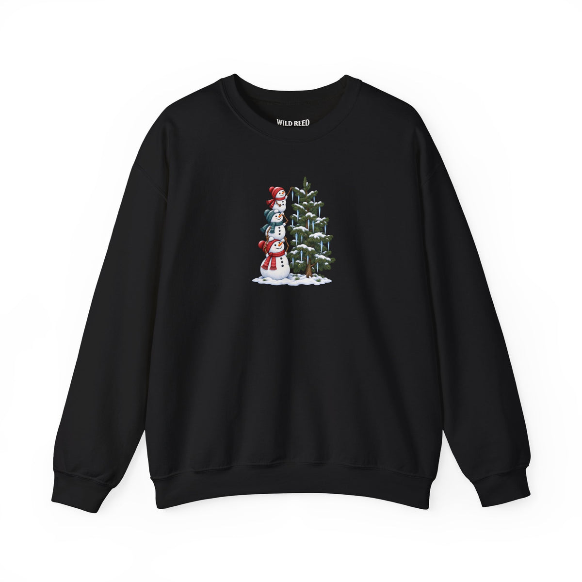 Snowmen Decorating Christmas Tree Sweatshirt | Cute Holiday Crewneck