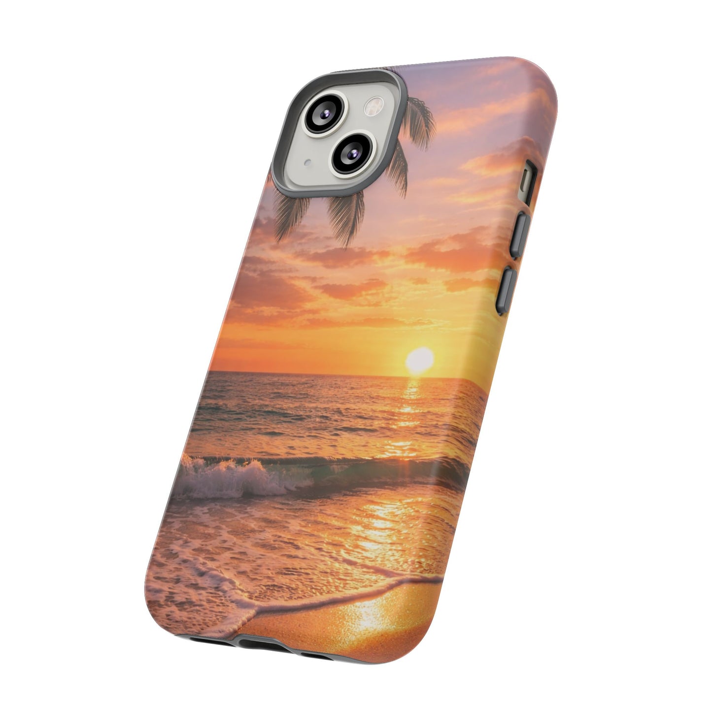 Golden Hour Beach Case — Tropical Palm Sunset Protective Case