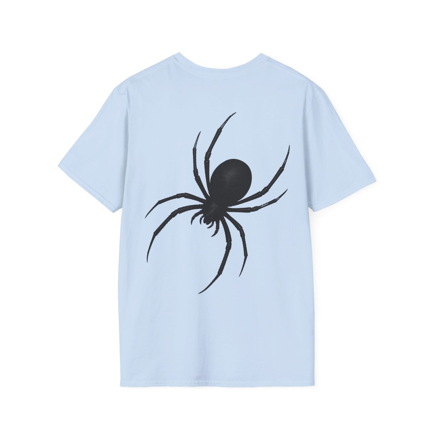 Black Spider T-Shirt – Stealth Halloween Front and Back Graphic Tee