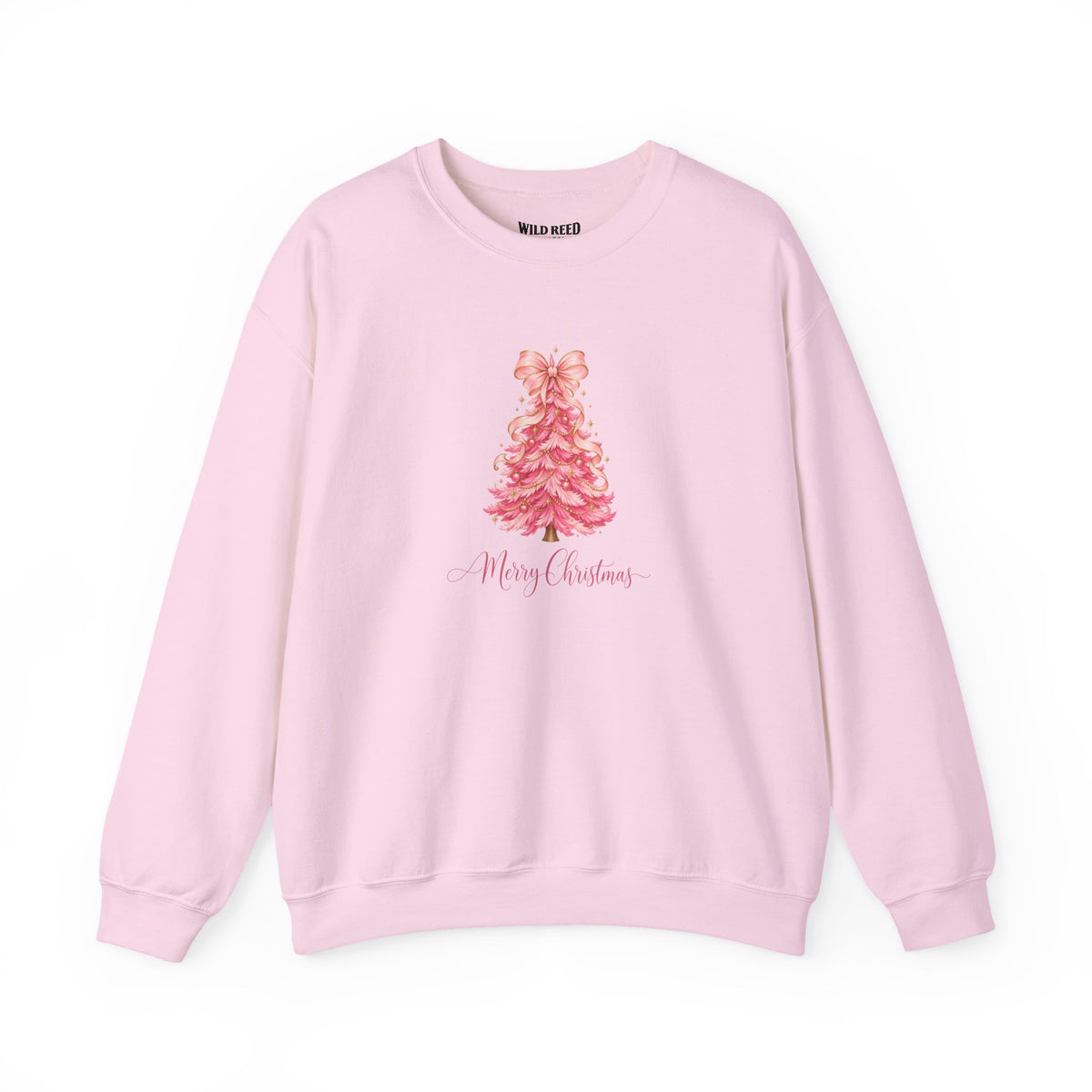 Pink Christmas Tree Sweatshirt | Merry Christmas Holiday Crewneck