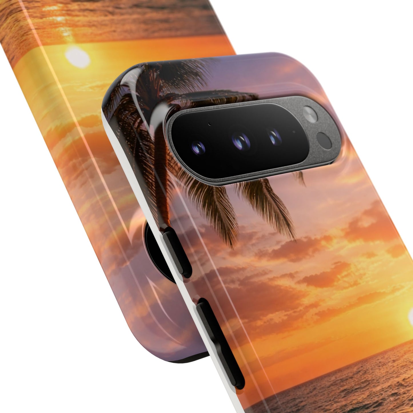 Golden Hour Beach Case — Tropical Palm Sunset Protective Case