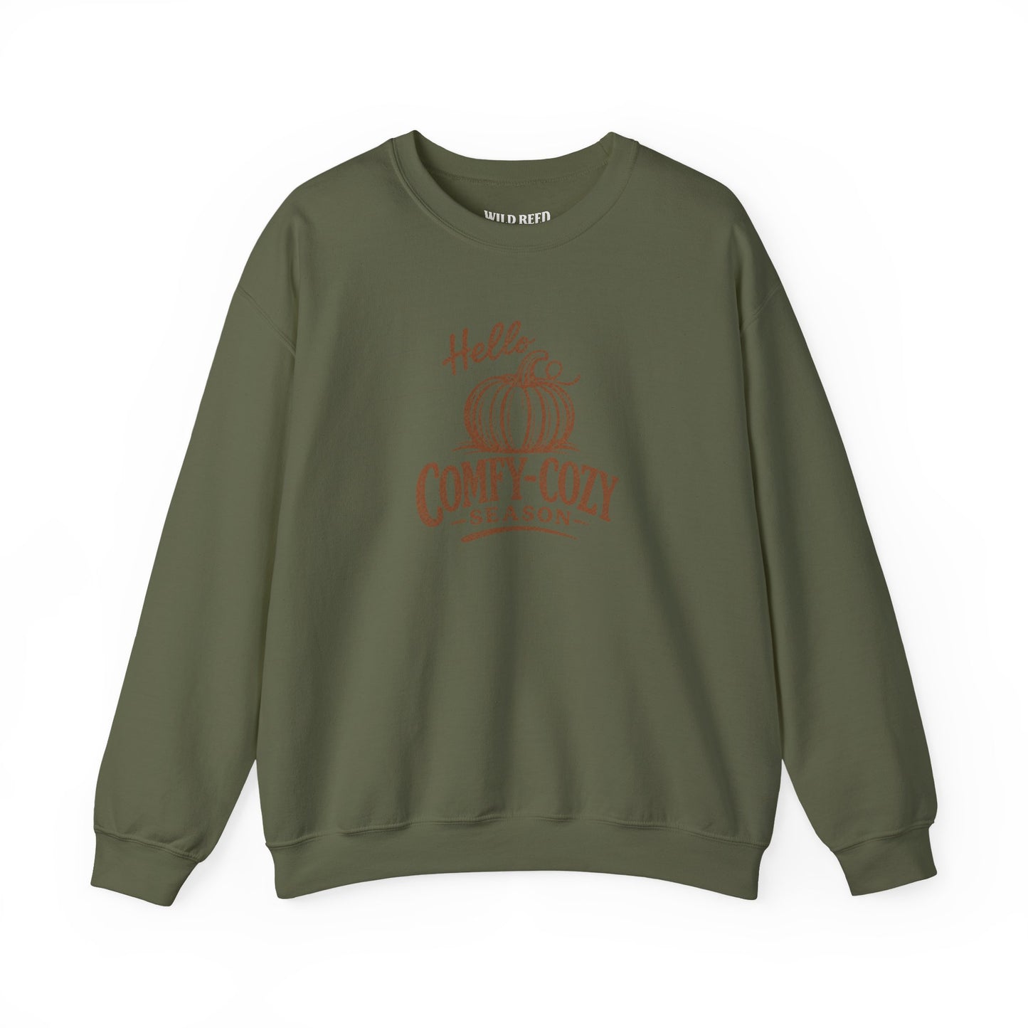 Hello Comfy-Cozy Season Vintage Pumpkin Sweatshirt | Cozy Fall Crewneck | Autumn Graphic Sweatshirt