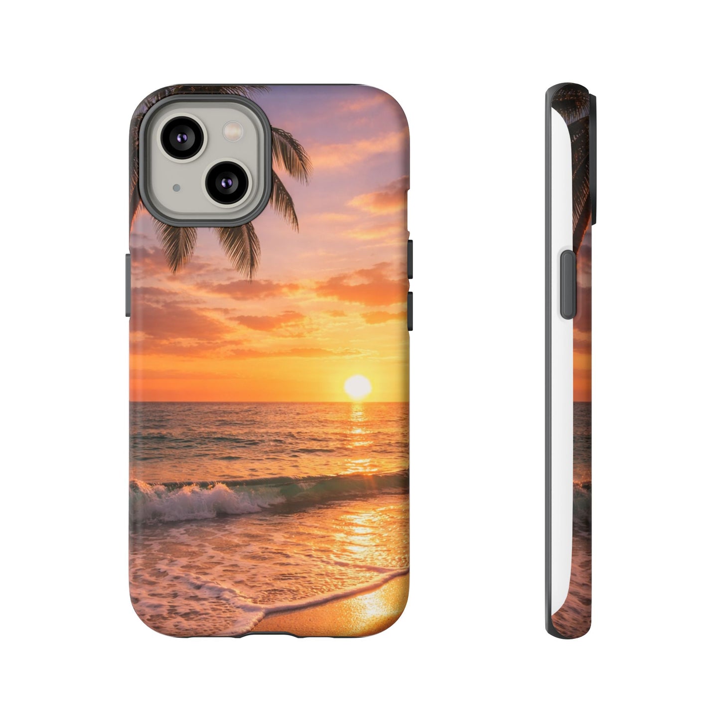 Golden Hour Beach Case — Tropical Palm Sunset Protective Case