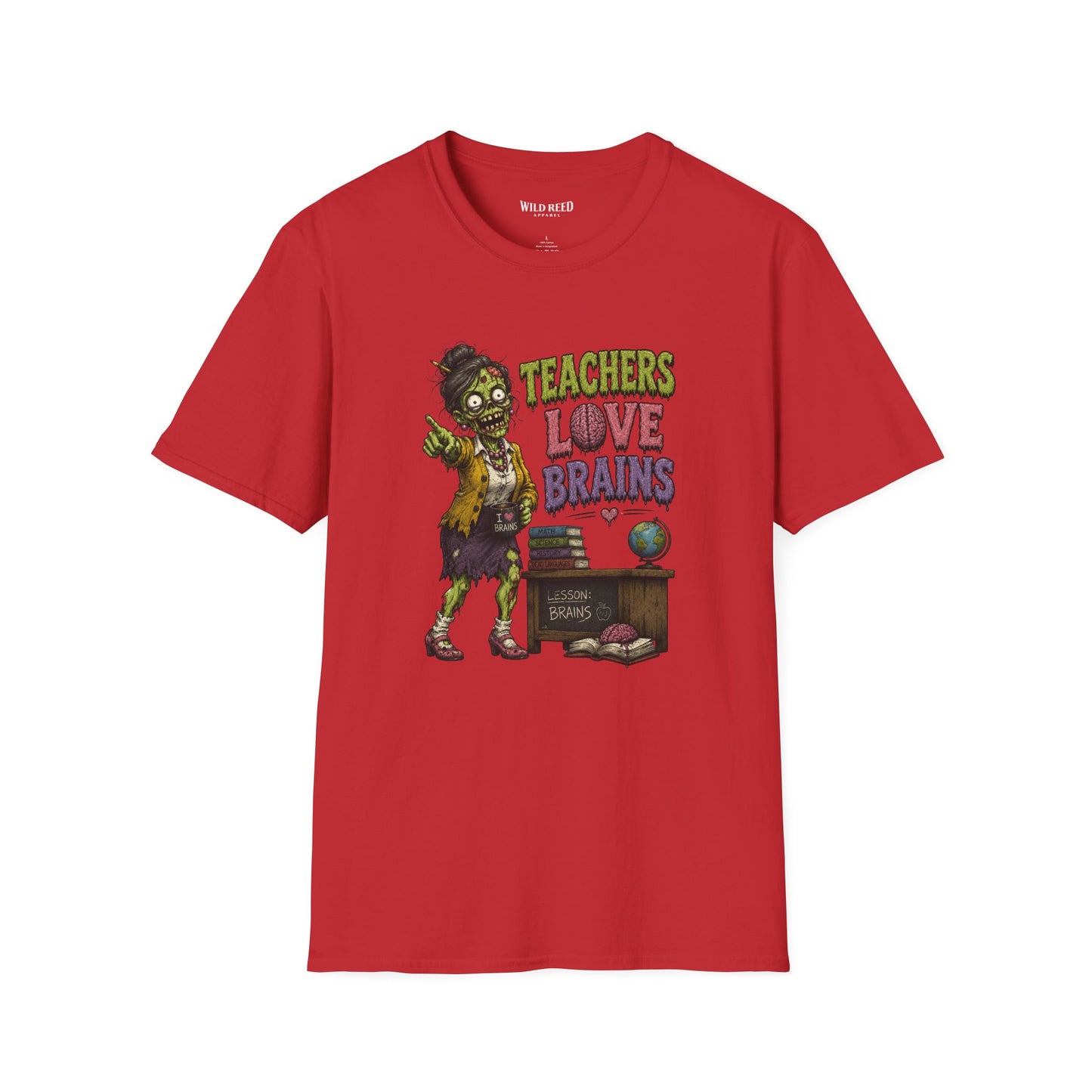 Teachers Love Brains Funny Zombie Teacher Graphic Tee