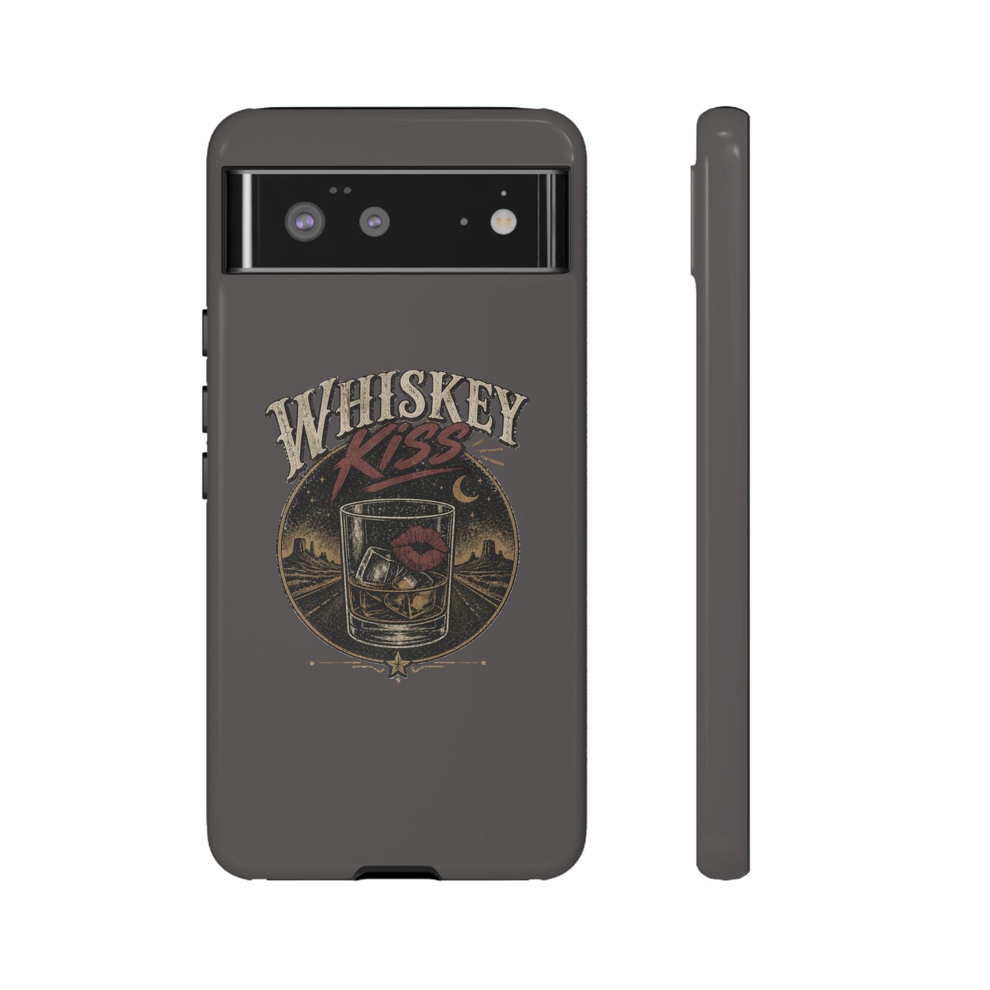 Whiskey Kiss Western Phone Case, Country iPhone & Samsung Case, Rustic Cowgirl or Cowboy Phone Case, Whiskey Lover Gift, Matte or Glossy