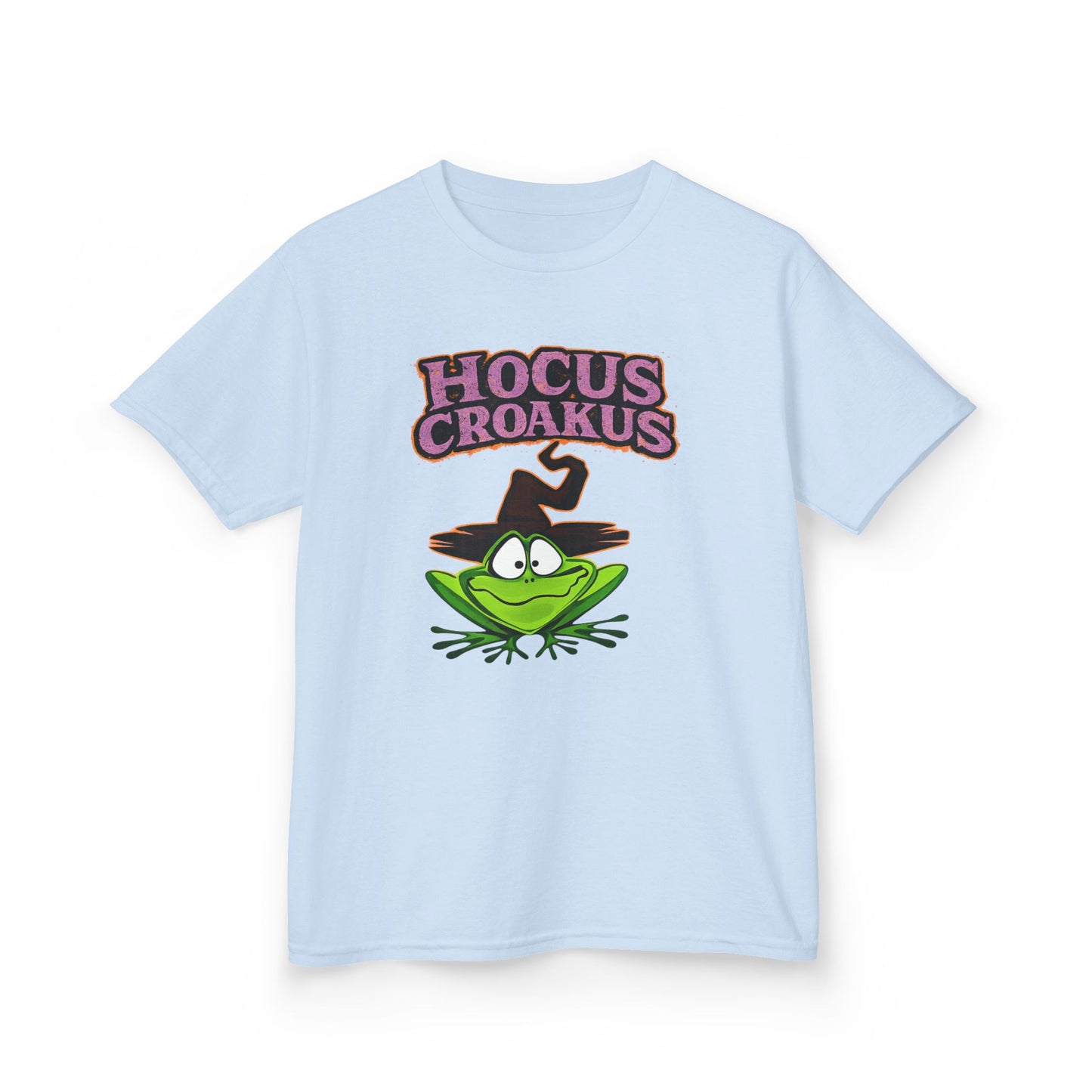 Hocus Croakus Frog Kids T-Shirt | Cute Halloween Frog Youth Graphic Tee for Boys & Girls