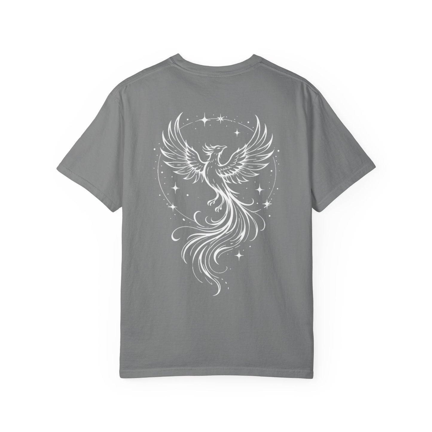 White RISE Phoenix Halo Graphic Tee • Vintage Washed Shirt • Streetwear Comfort Colors 1717 • Wild Reed