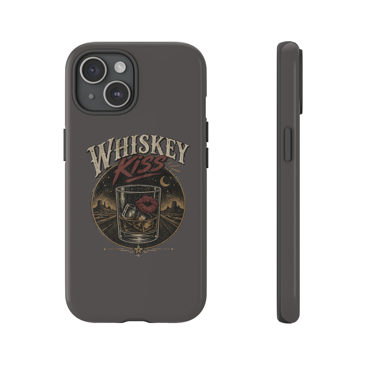 Whiskey Kiss Western Phone Case, Country iPhone & Samsung Case, Rustic Cowgirl or Cowboy Phone Case, Whiskey Lover Gift, Matte or Glossy