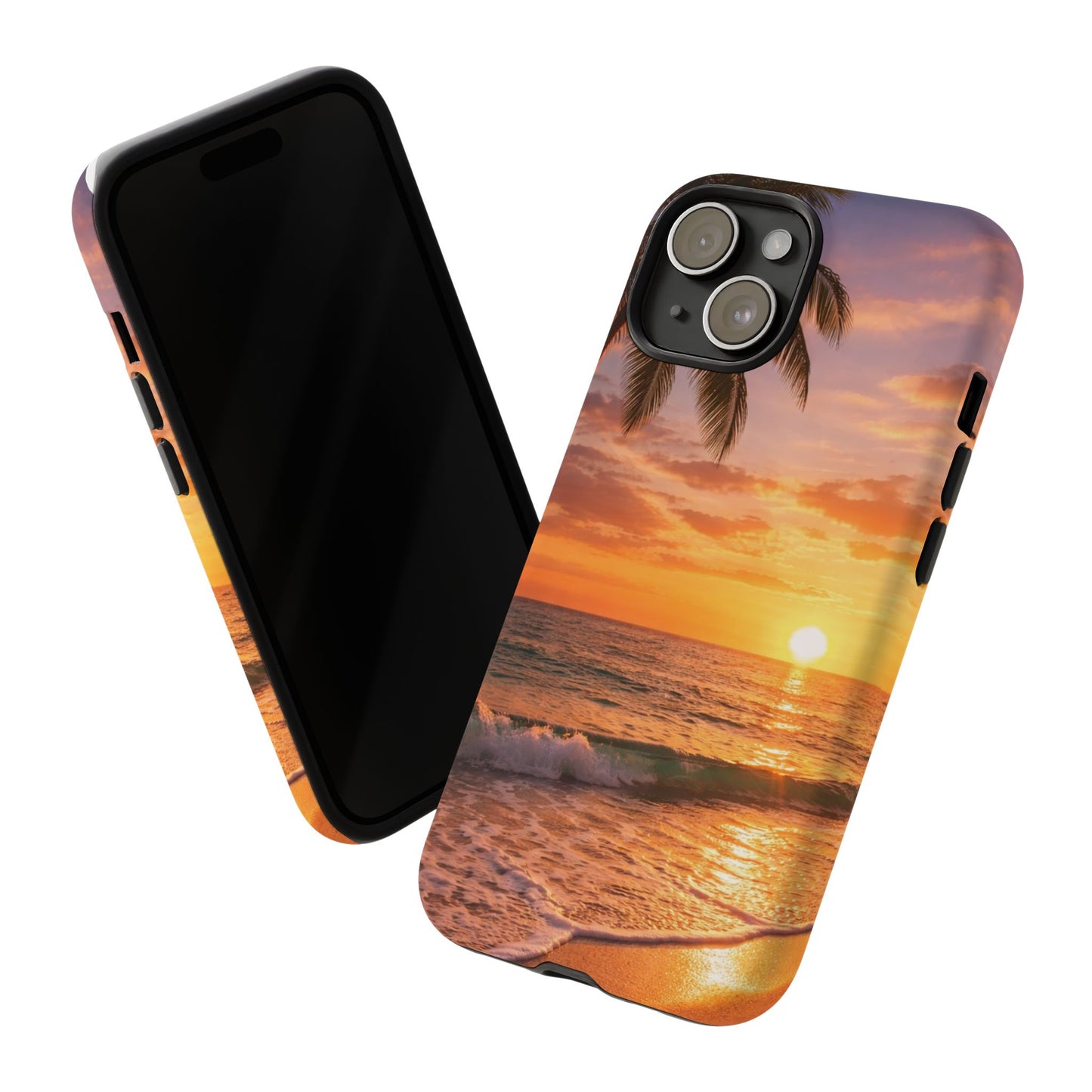 Golden Hour Beach Case — Tropical Palm Sunset Protective Case