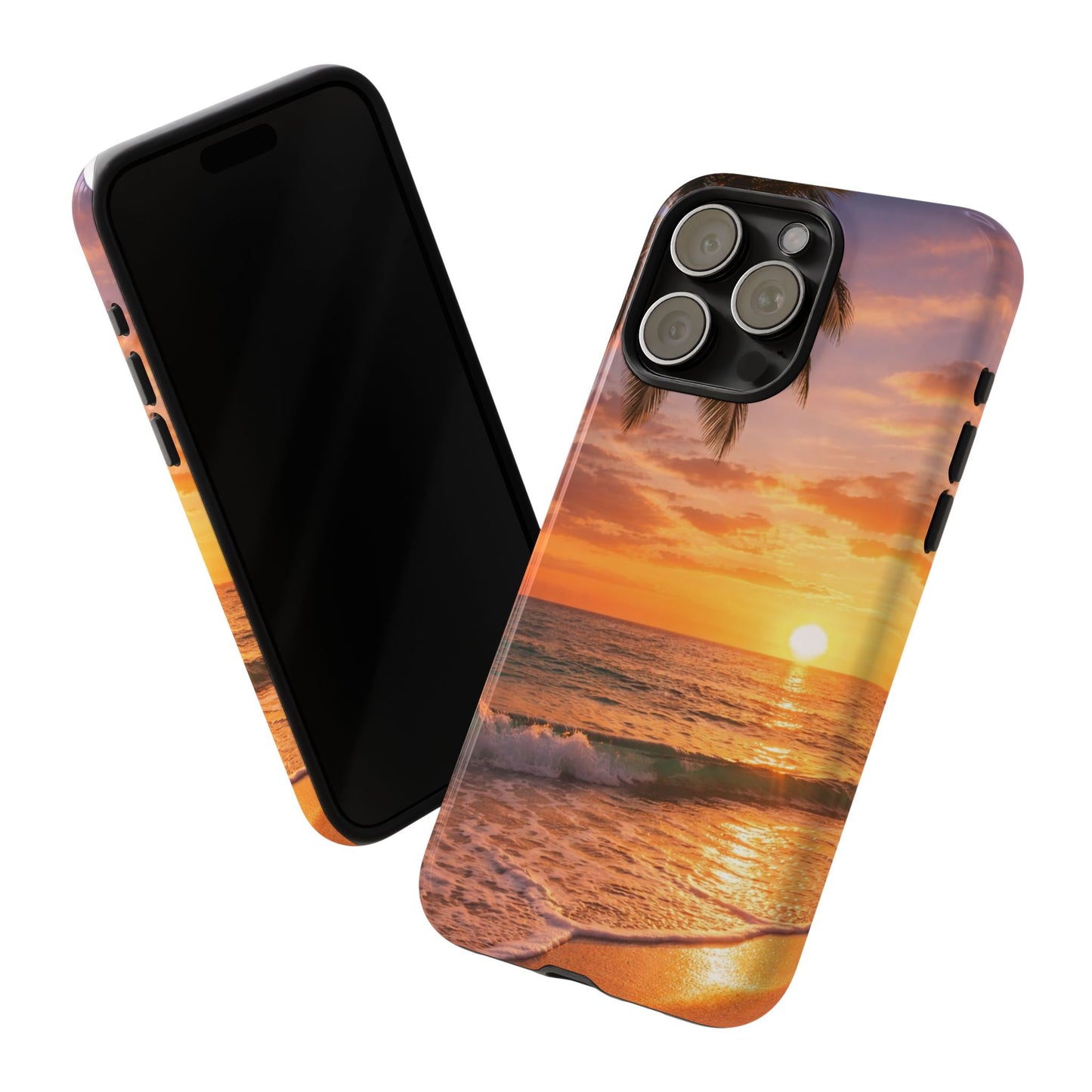 Golden Hour Beach Case — Tropical Palm Sunset Protective Case