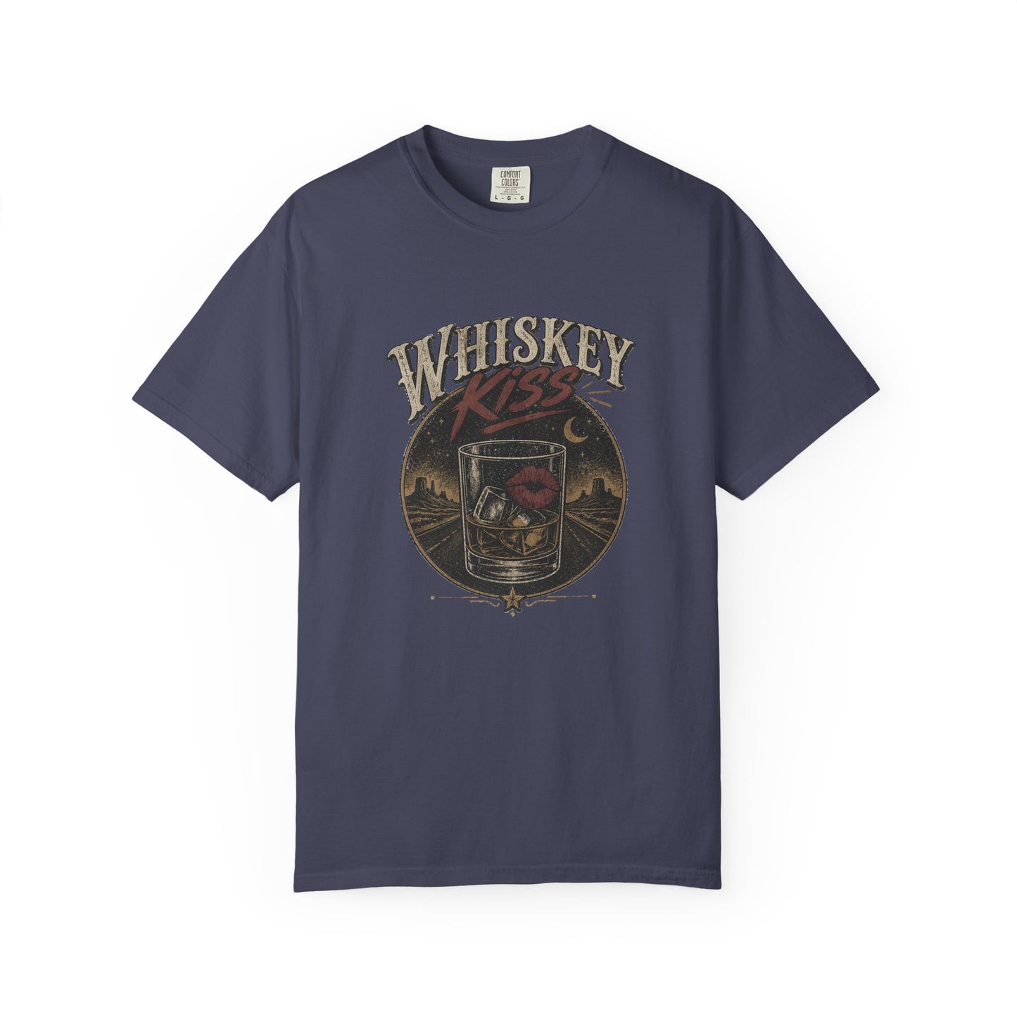 Whiskey Kiss Vintage Graphic T-Shirt – Distressed Retro UnisexTee