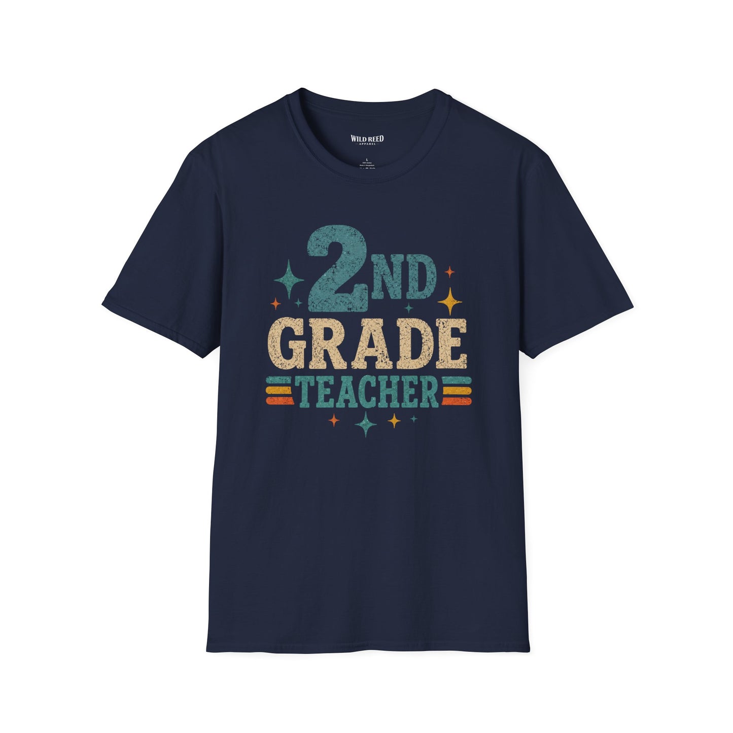 2nd Grade Teacher Shirt | Back to School Teacher Tee | Retro Grade Level Graphic T-Shirt