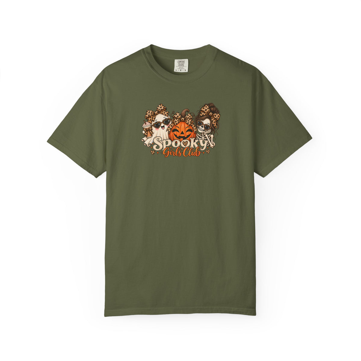 Spooky Girls Club Leopard Halloween Comfort Colors Tee