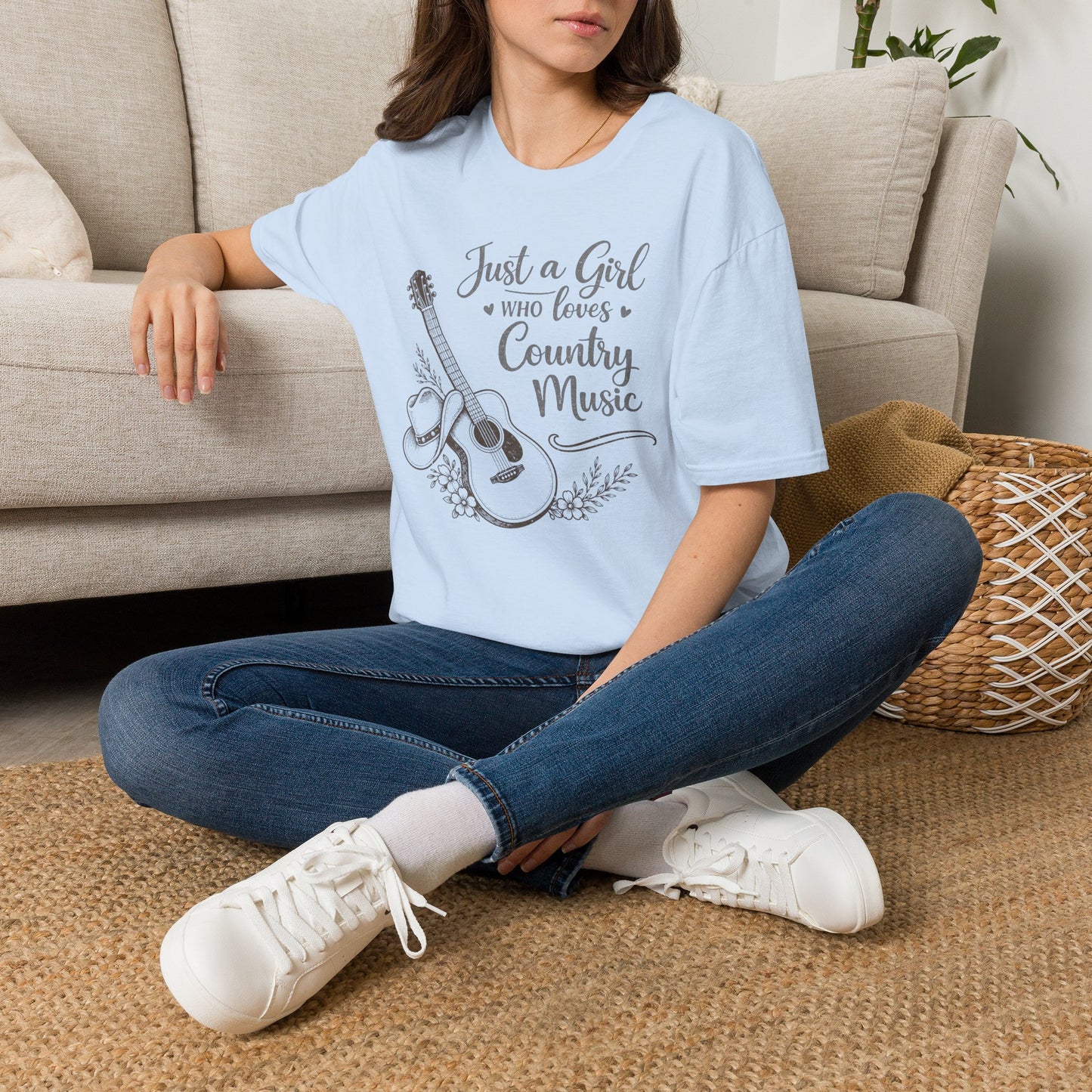 Wild Reed Apparel Just a Girl Who Loves Country Music Graphic Tee | Country Music Festival Shirt