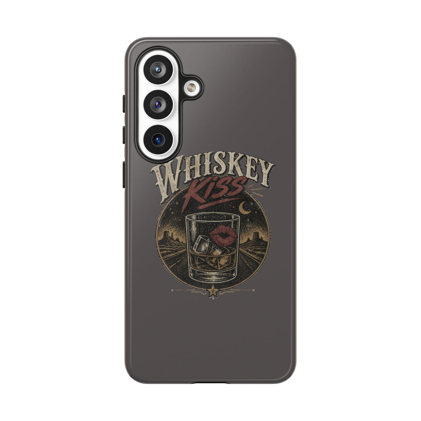Whiskey Kiss Western Phone Case, Country iPhone & Samsung Case, Rustic Cowgirl or Cowboy Phone Case, Whiskey Lover Gift, Matte or Glossy