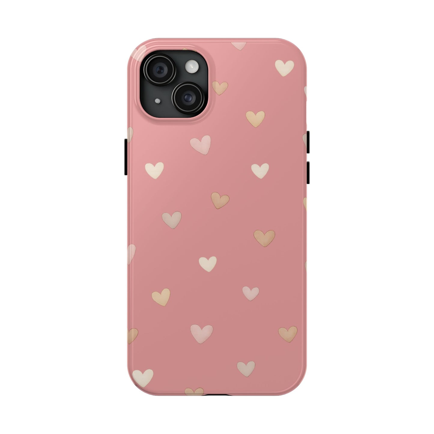 Neutrale Mini-Herzen Handyhülle – Roséfarbenes Ästhetik-Design
