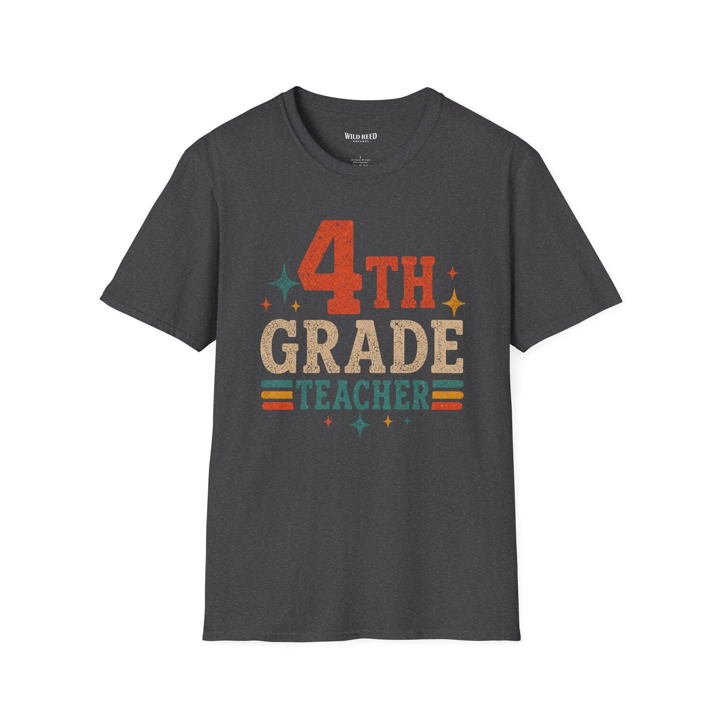 4th Grade Teacher Shirt | Back to School Teacher Tee | Retro Grade Level Graphic T-Shirt