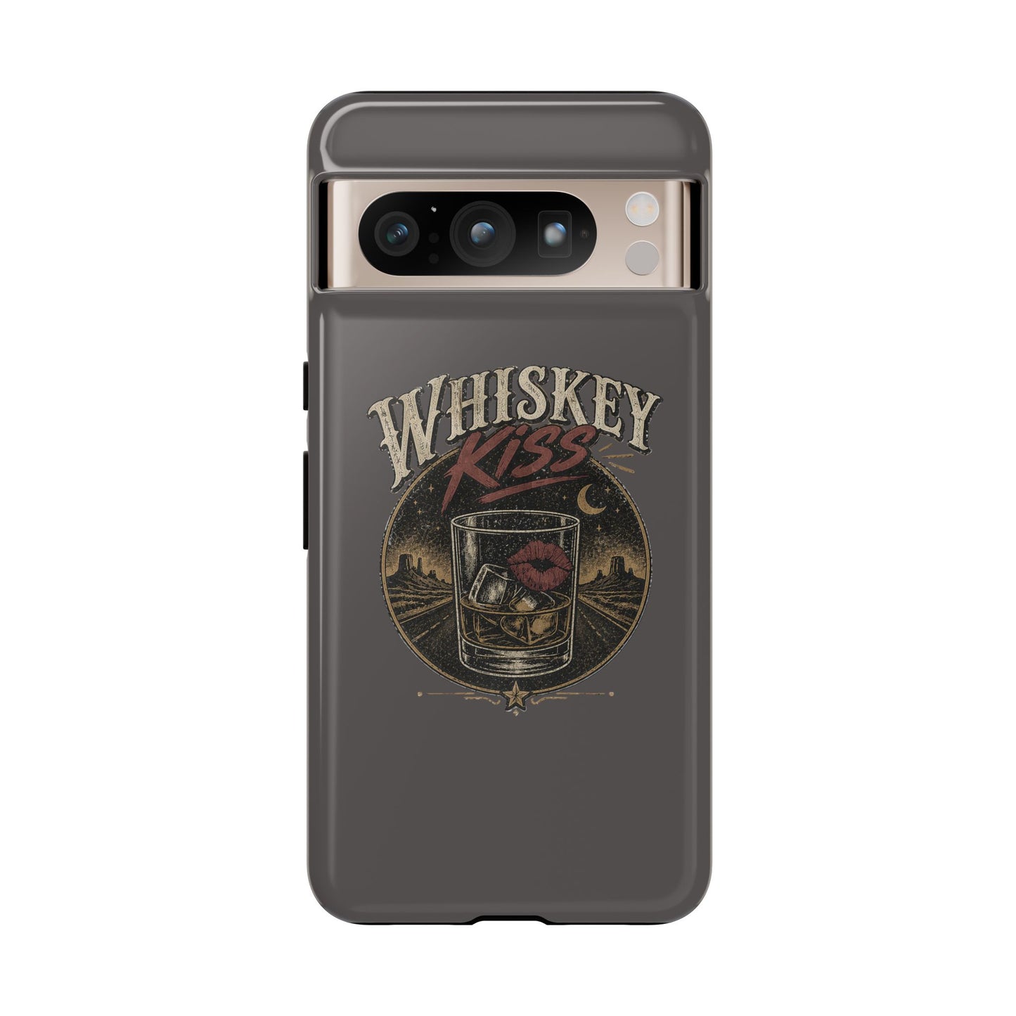 Whiskey Kiss Western Phone Case, Country iPhone & Samsung Case, Rustic Cowgirl or Cowboy Phone Case, Whiskey Lover Gift, Matte or Glossy